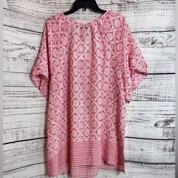 Evans Top Womens Plus Size 22/24 peasant Medallion Border Boho Tunic Tassels New - Picture 5 of 14